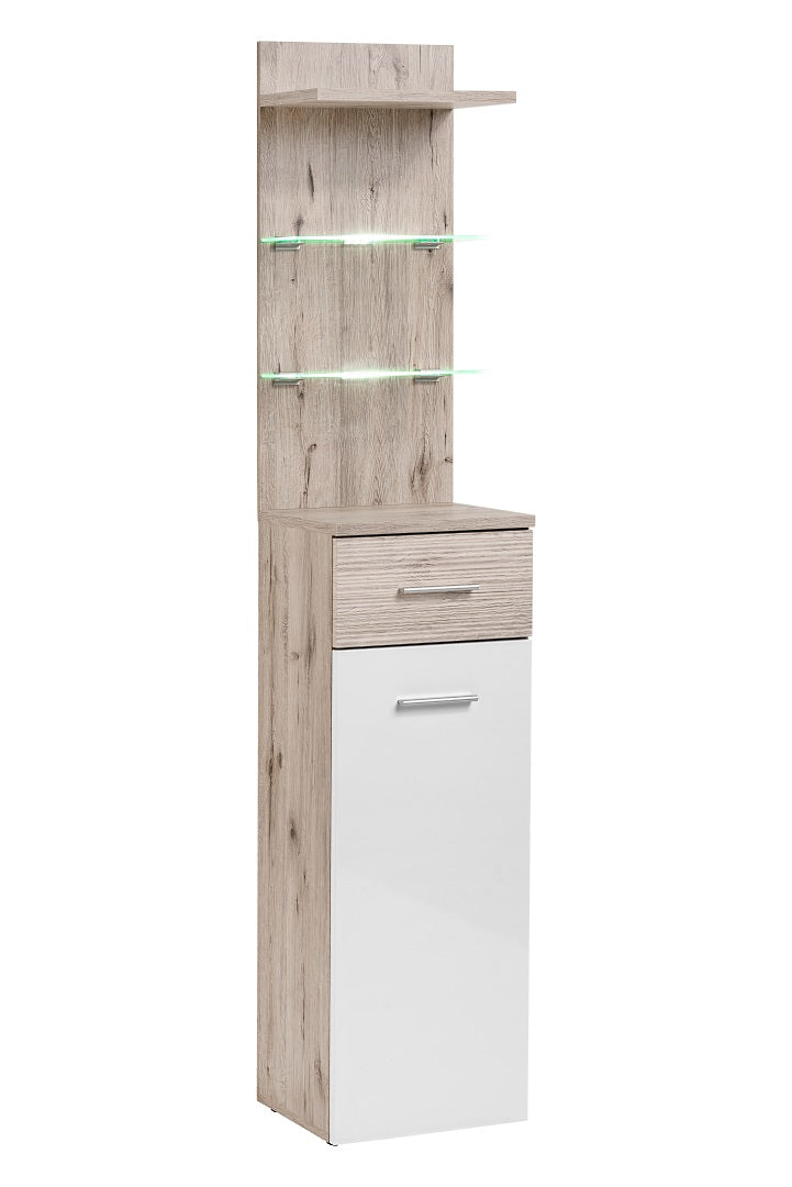 Gusta Tall Hallway Cabinet with open Shelves W40cm