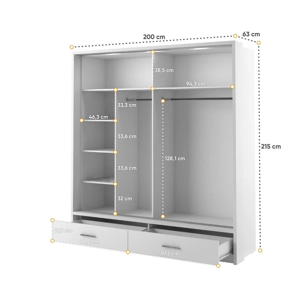 Alfa-24 Sliding Door Wardrobe W200cm