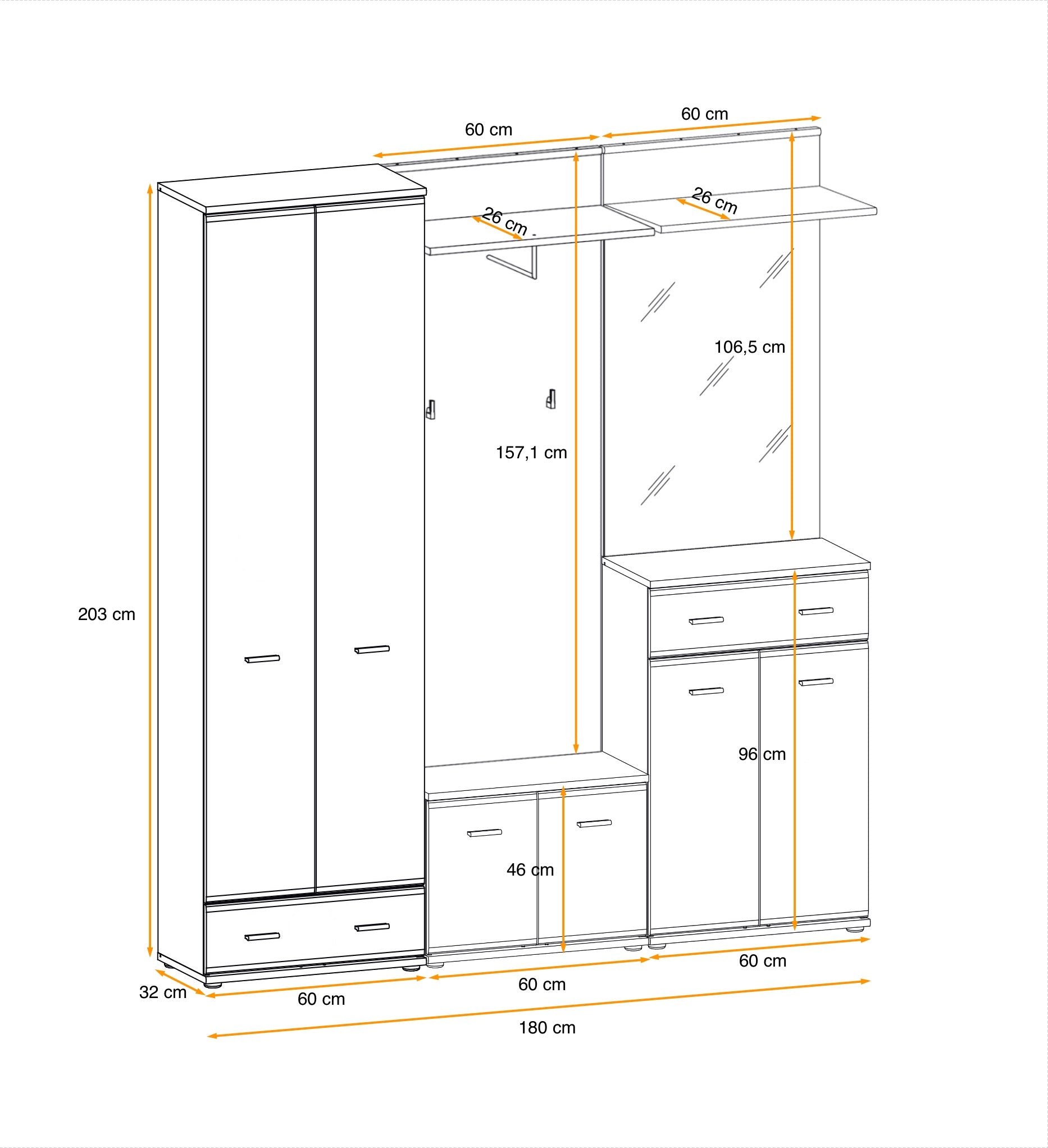 Ario Hallway Set 3 W180cm