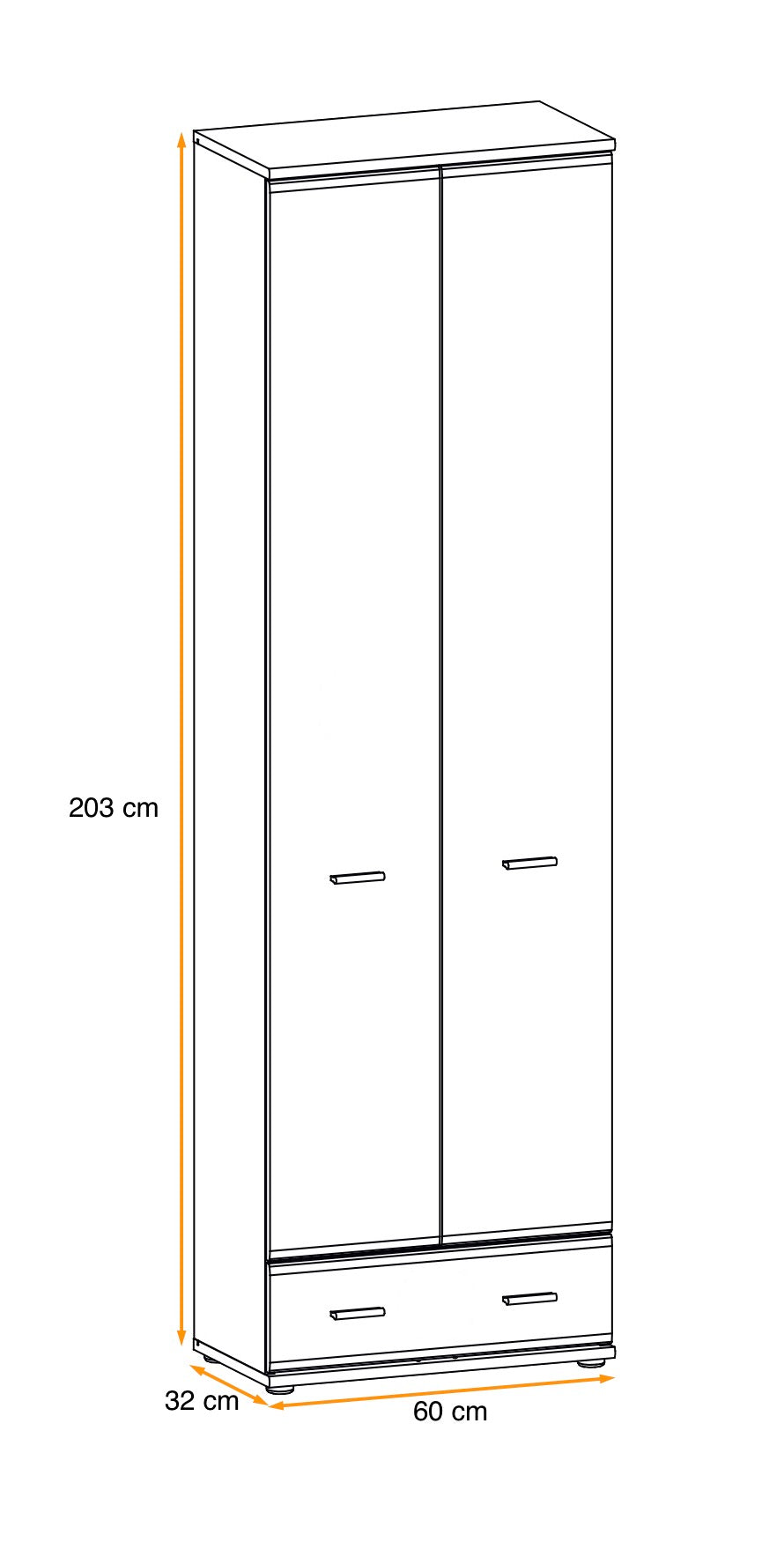 Ario Hallway Wardrobe 60cm