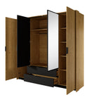 Calto Wardrobe with Mirrors and Drawers W223cm