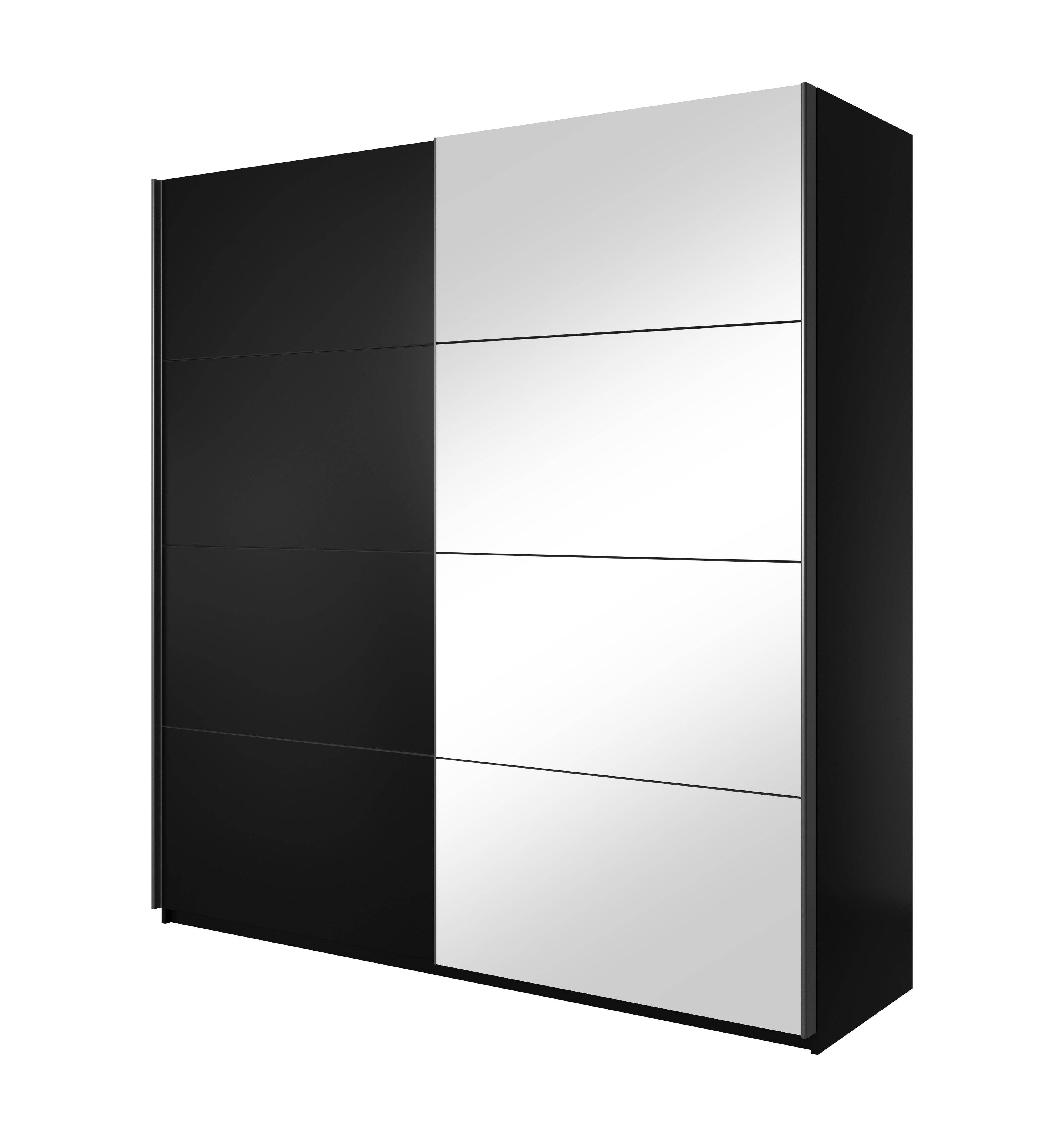 Roma Black Sliding Door Wardrobe with Mirror (Various Combinations)