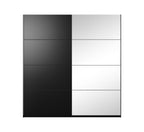 Roma Black Sliding Door Wardrobe with Mirror (Various Combinations)