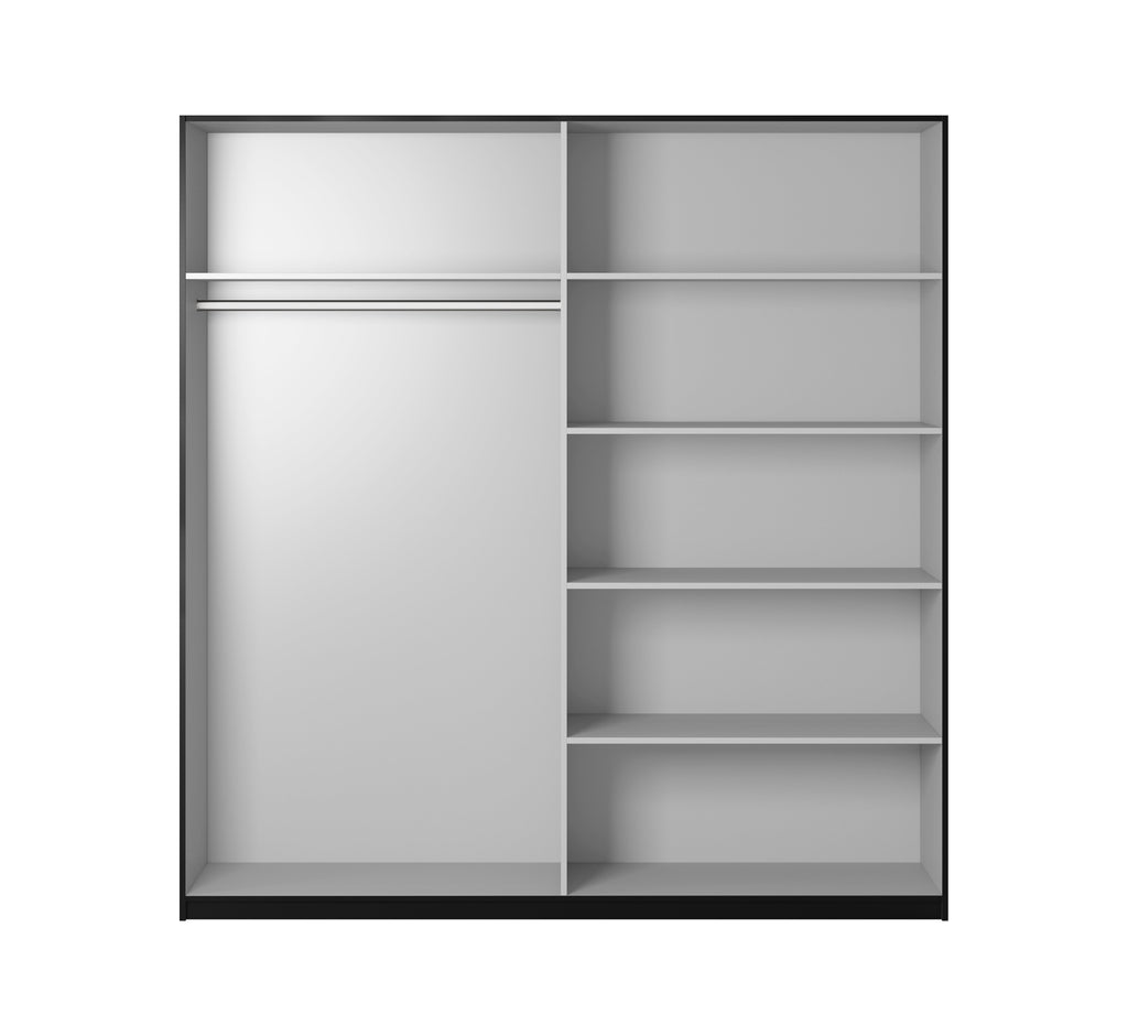 Roma Black Sliding Door Wardrobe with Mirror (Various Combinations)