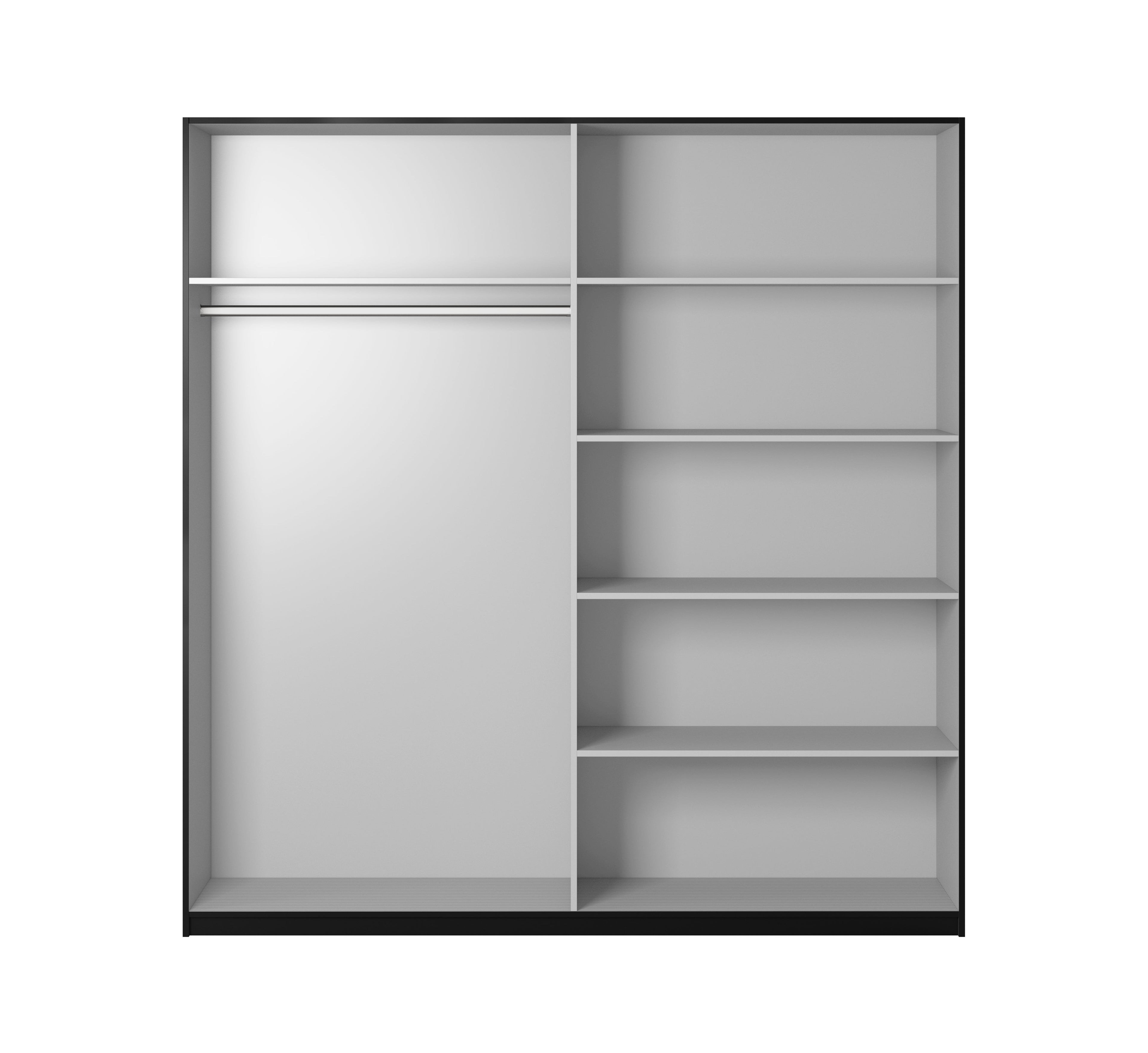 Roma Black Sliding Door Wardrobe with Mirror (Various Combinations)