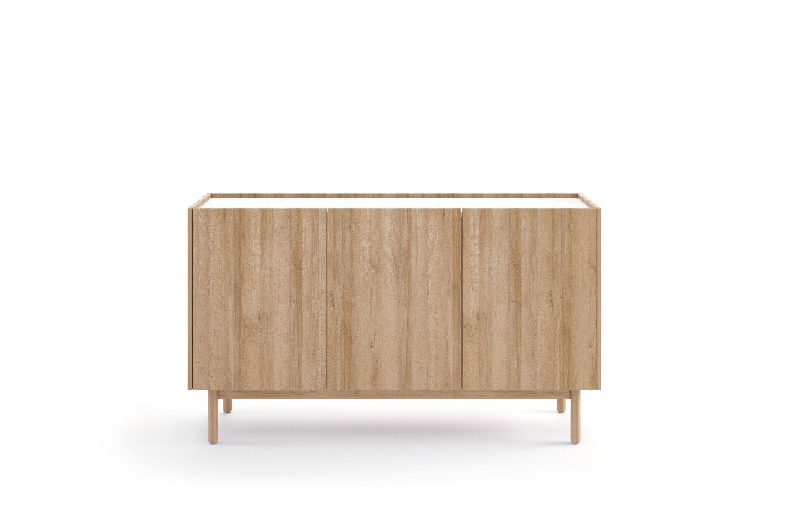 Natural 3 Door Sideboard High W144cm