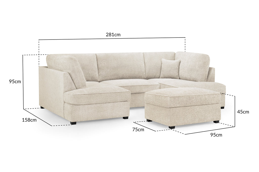 Broxbourne U Shape Corner Sofa Boucle