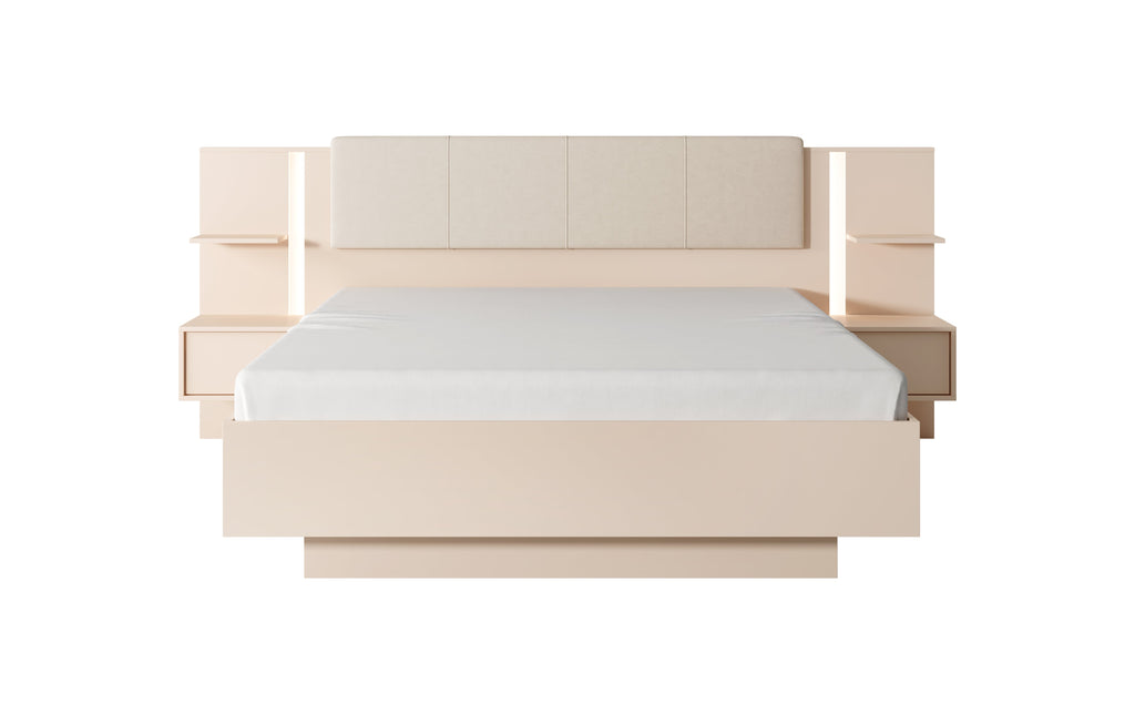 Mist Ottoman Bed With Bedside Cabinets [EU King]