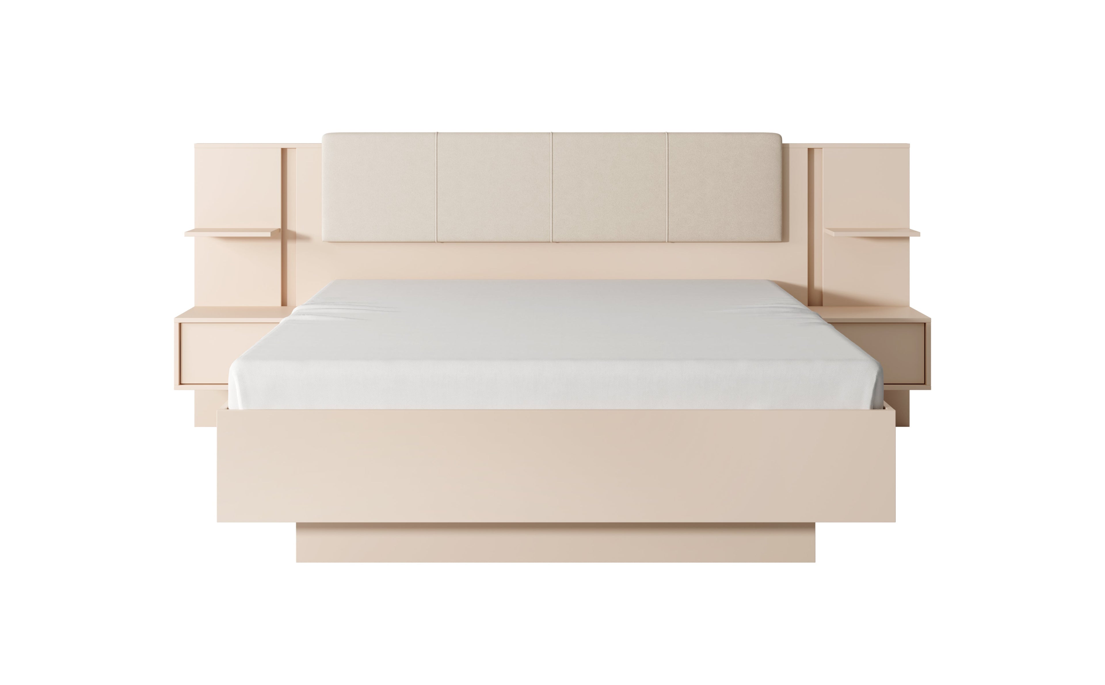 Mist Ottoman Bed With Bedside Cabinets [EU King]