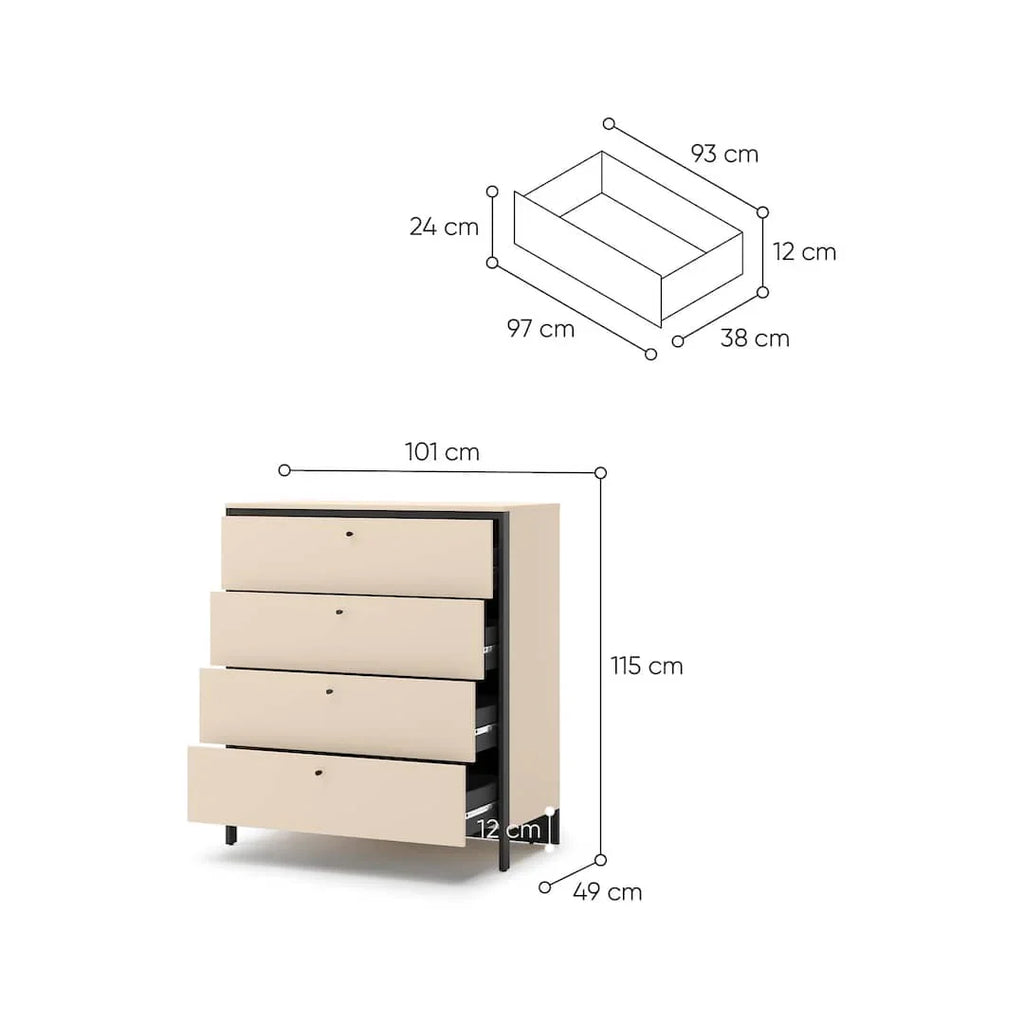 Hanna Chest of Drawers W101cm