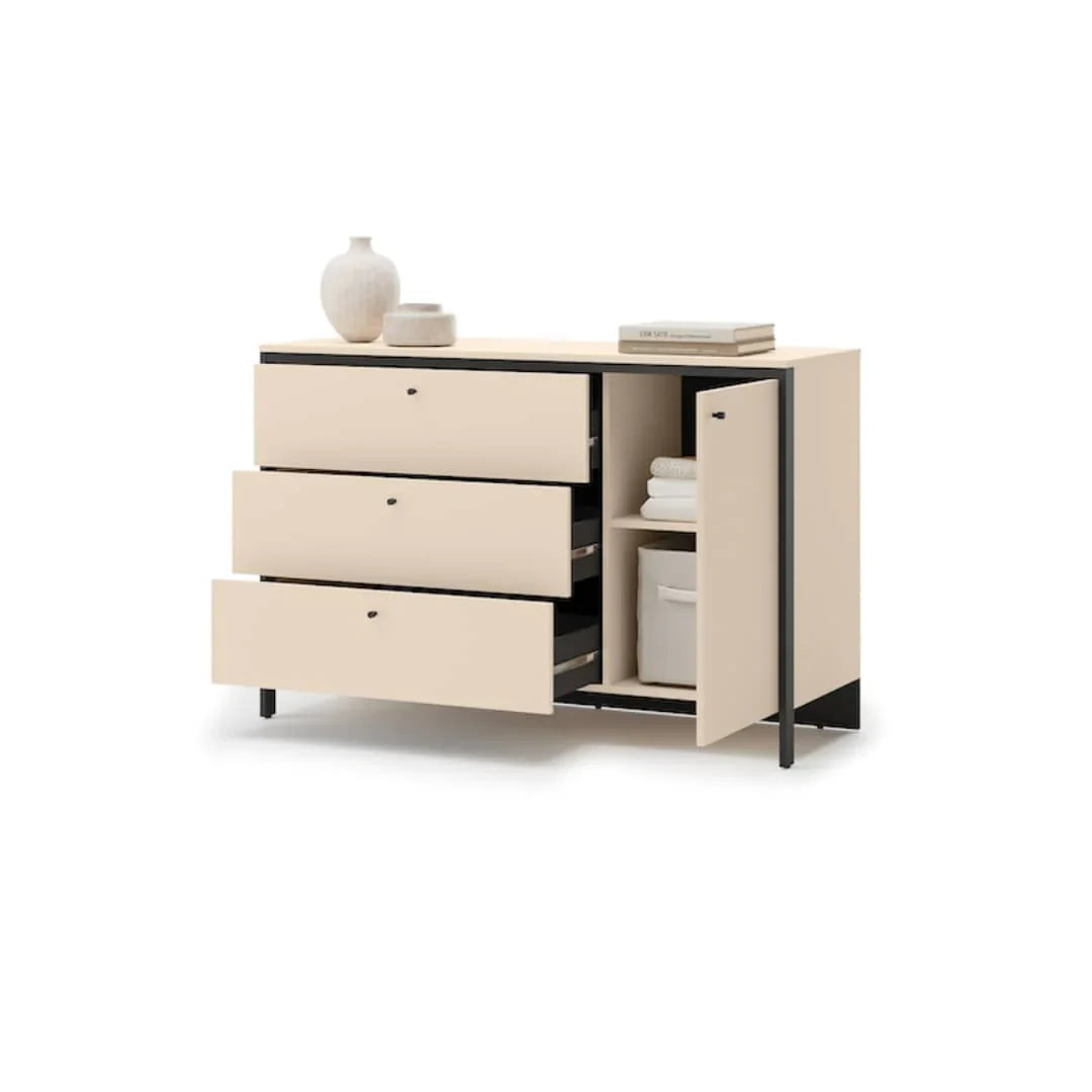 Hanna Chest of Drawers with Door W136cm
