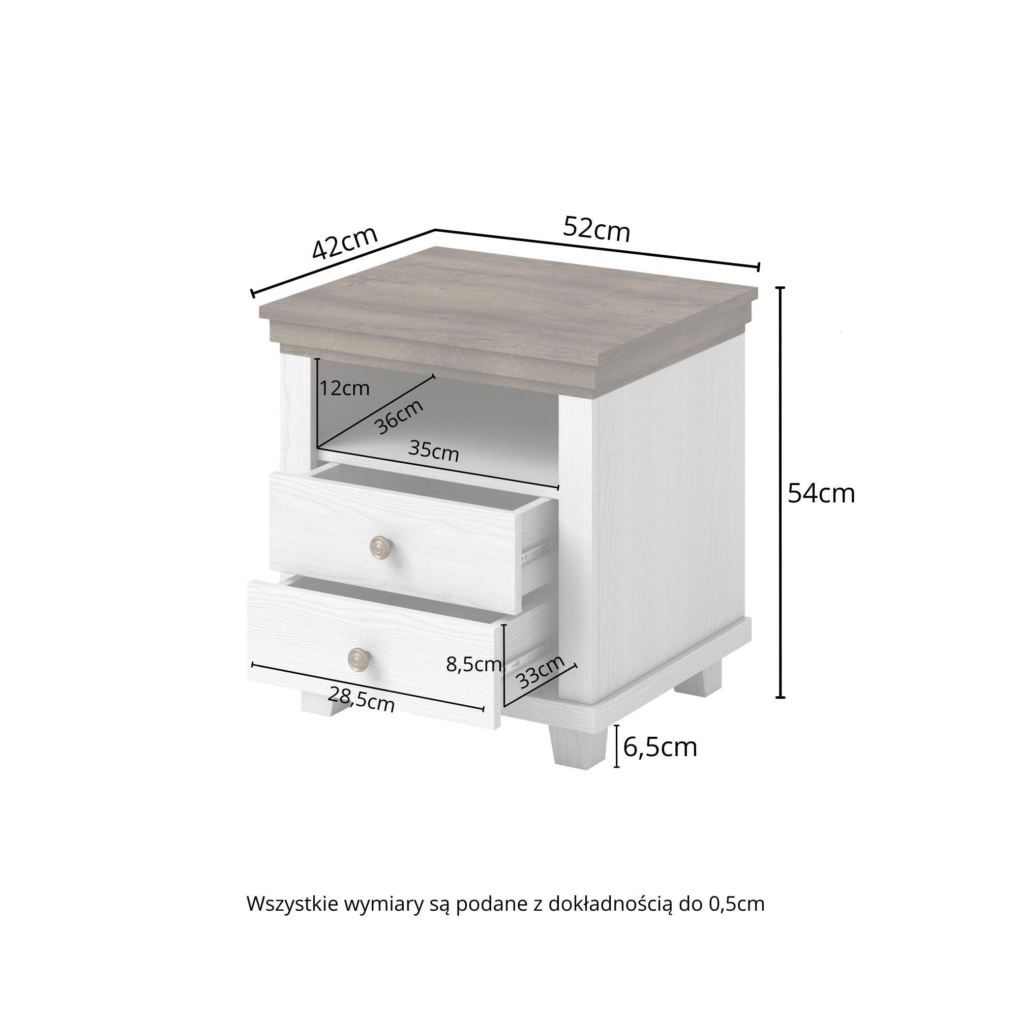 Eve Bedside Table W52cm