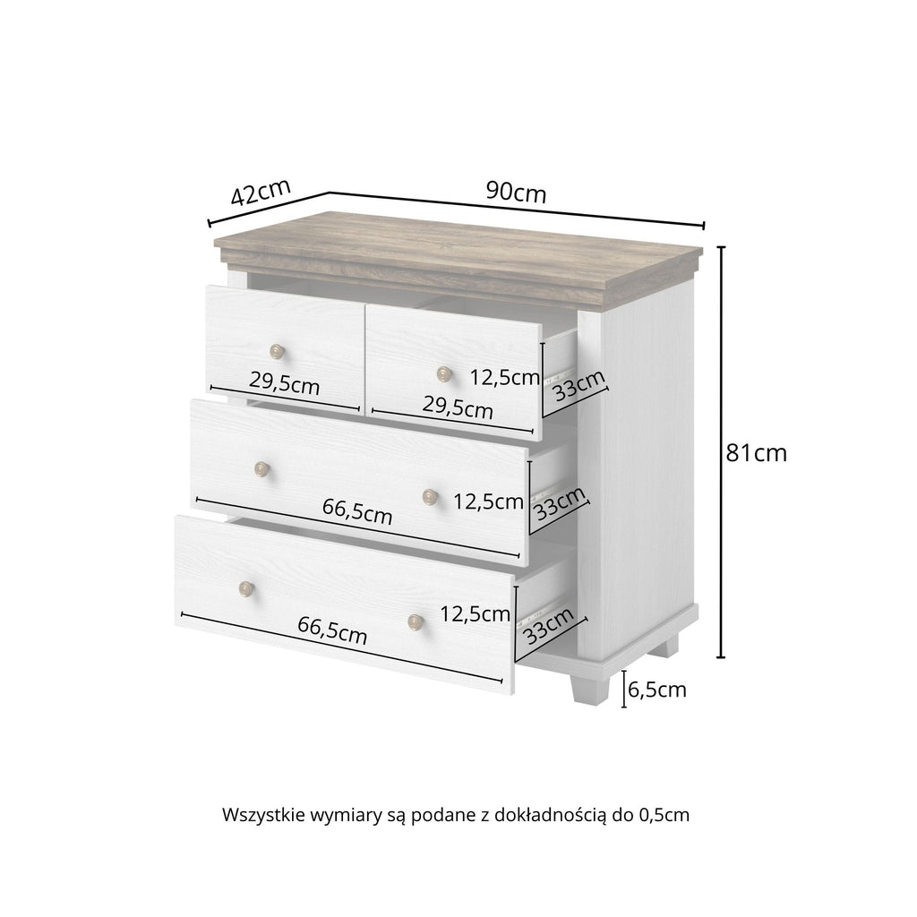 Eve Chest of Drawers Small W90cm