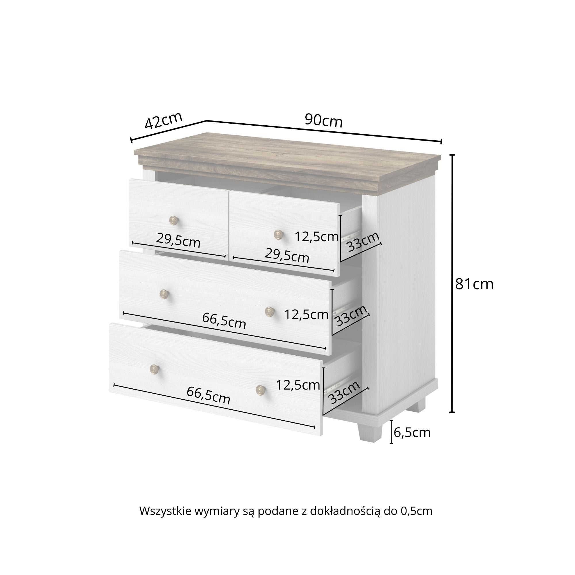 Eve Chest of Drawers Small W90cm