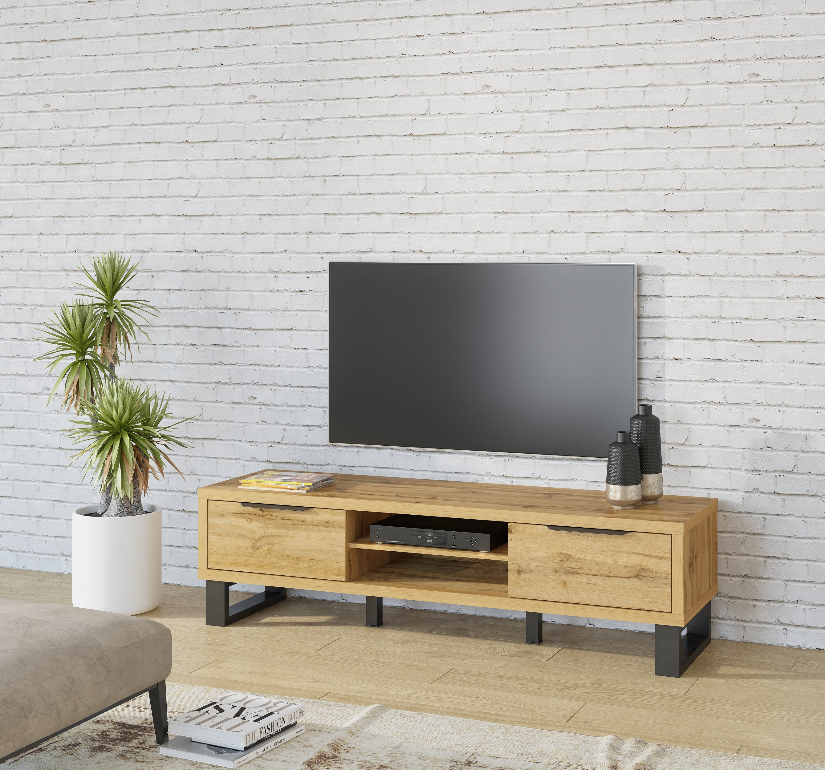 Alin 2 Flip Down Doors TV Unit W180cm (2)