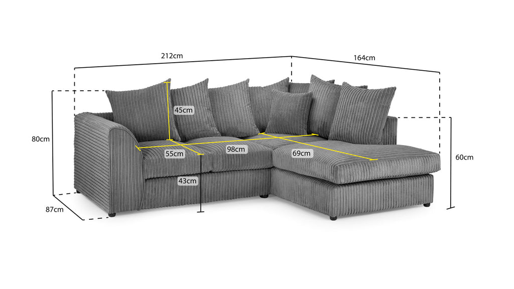 Harley Jumbo Left / Right Hand Corner Sofa
