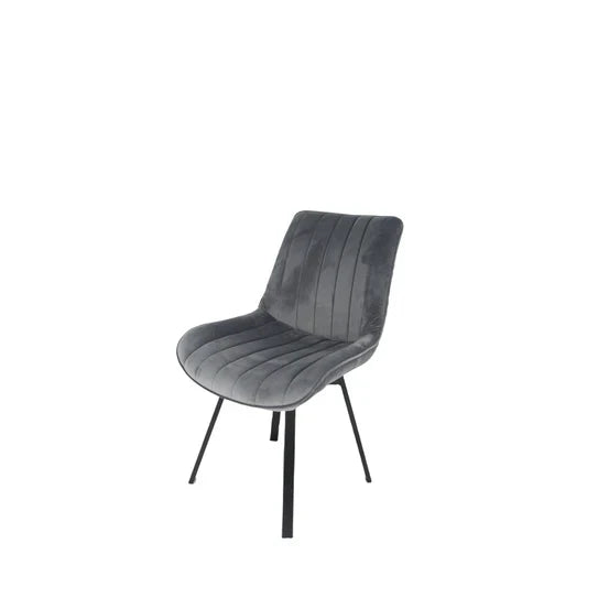 Rita Swivel Velvet Grey Chair