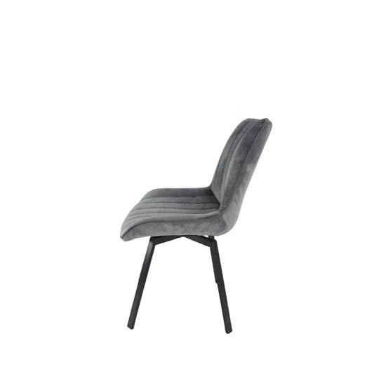 Rita Swivel Velvet Grey Chair