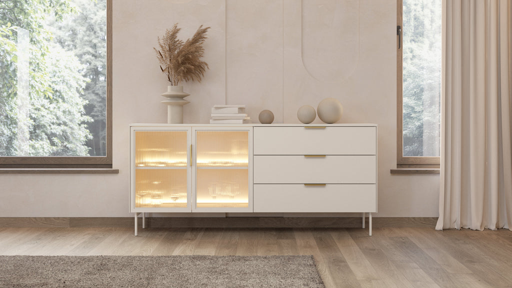 Bright Sideboard with Drawers W181cm