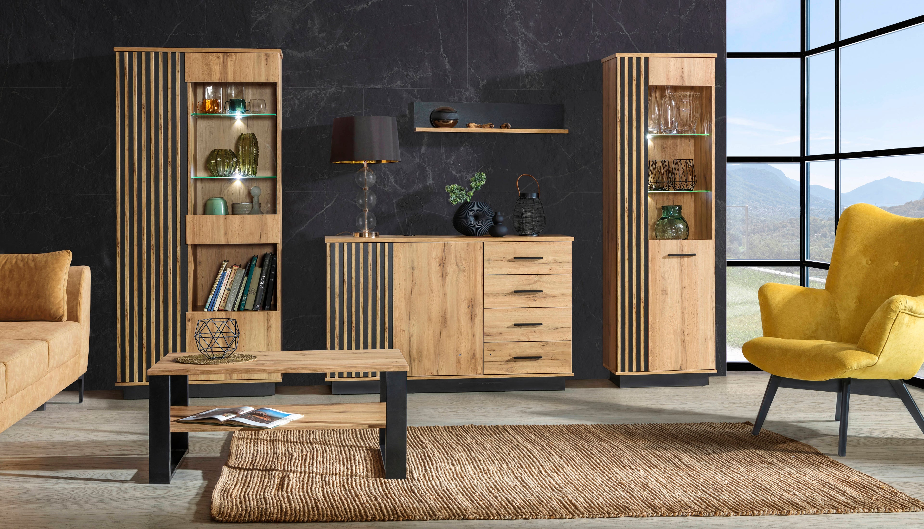 Ella Display Cabinet Narrow W60cm