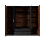 Haze Wardrobe With Mirrors and Drawers W223cm