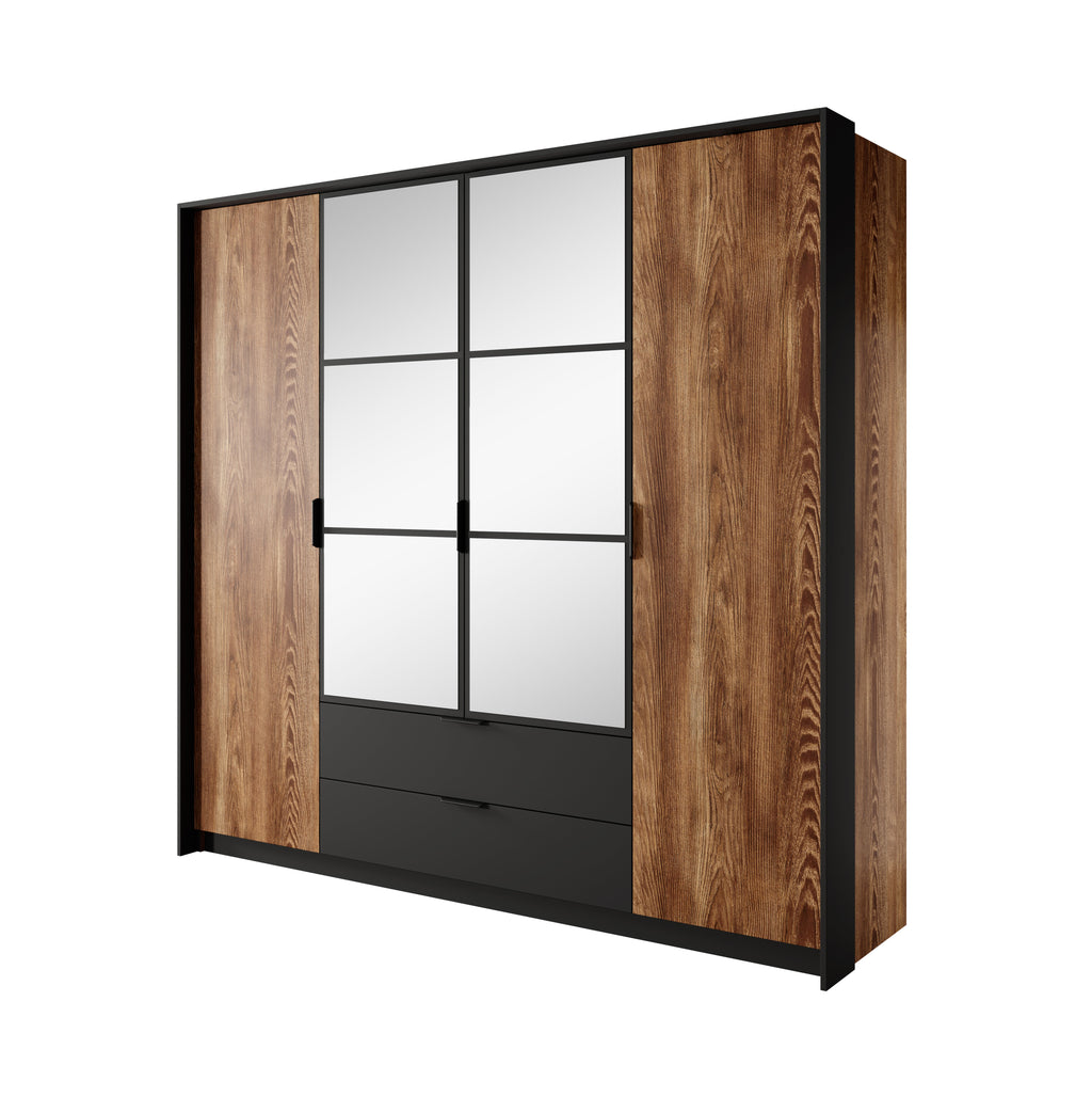 Haze Wardrobe With Mirrors and Drawers W223cm