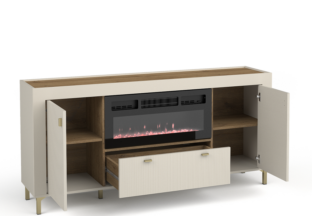 Mikado Sideboard with Fireplace W177cm