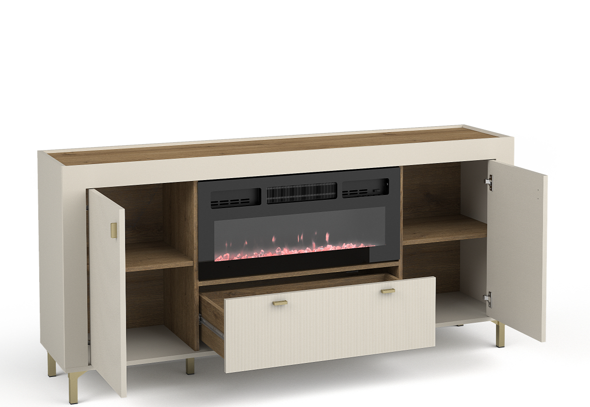 Mikado Sideboard with Fireplace W177cm