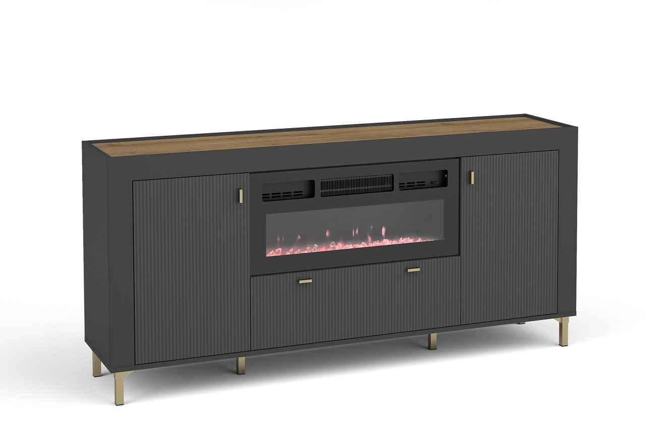 Mikado Sideboard with Fireplace W177cm