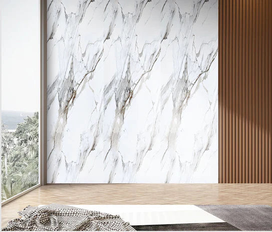 Wall Panel (Marble Effect Board) 07 - White & Gold Marble