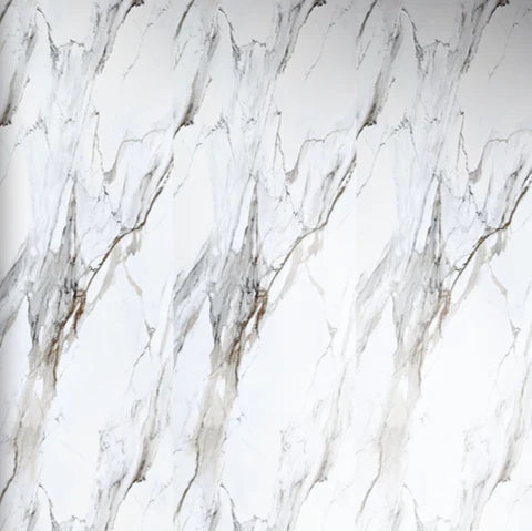 Wall Panel (Marble Effect Board) 07 - White & Gold Marble