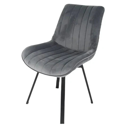 Rita Swivel Velvet Grey Chair