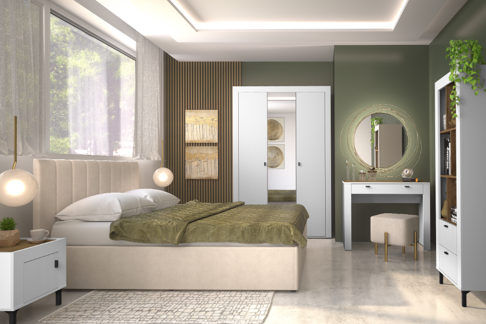 Mikado Triple Door Wardrobe with Mirror W137cm