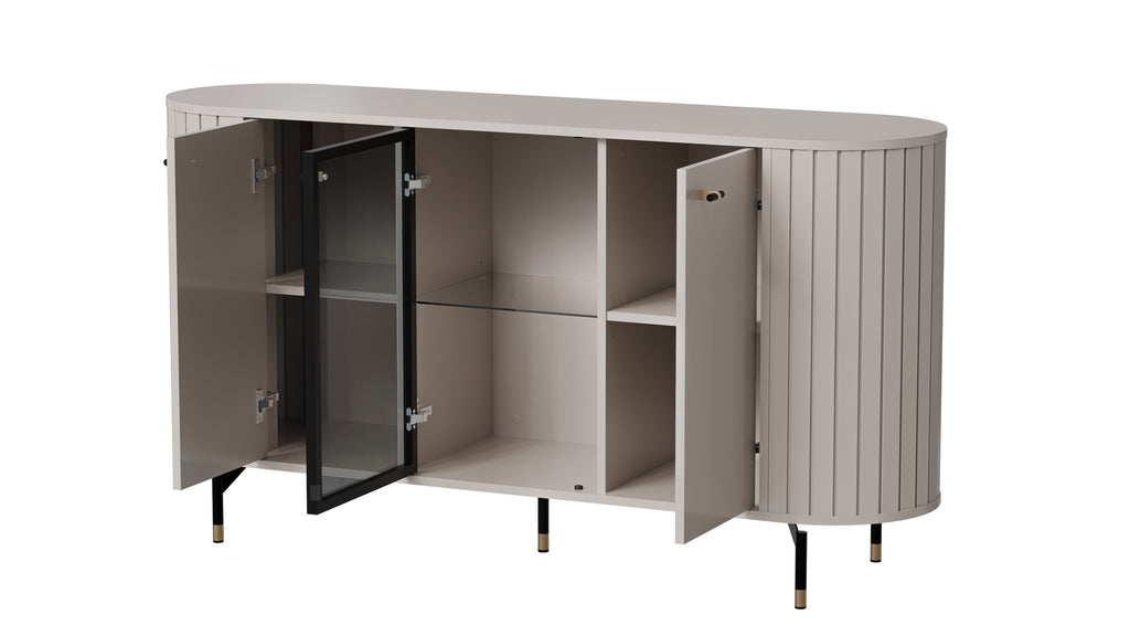 Libra 3 Door Sideboard with Glass W150cm