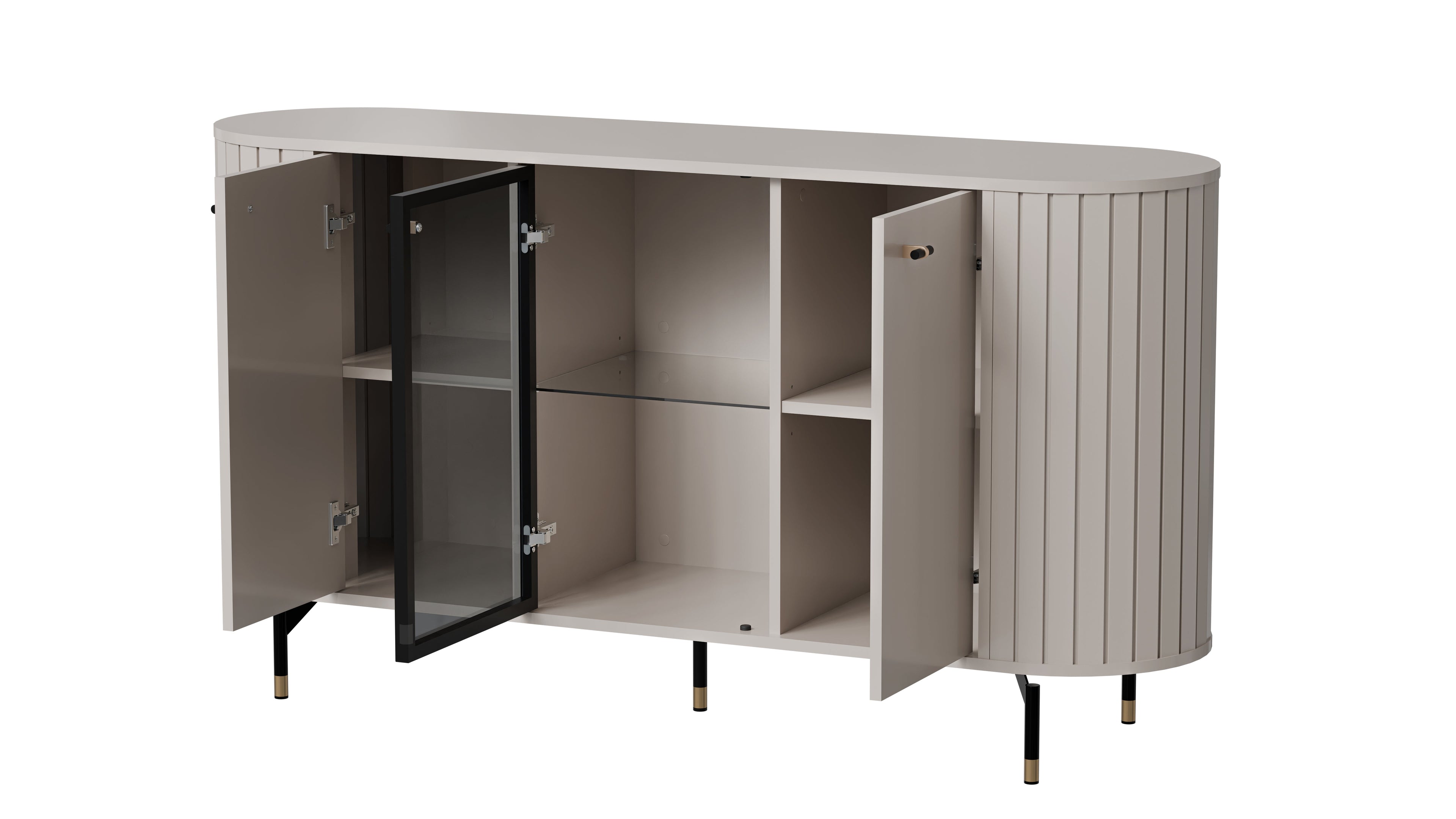 Libra 3 Door Sideboard with Glass W150cm