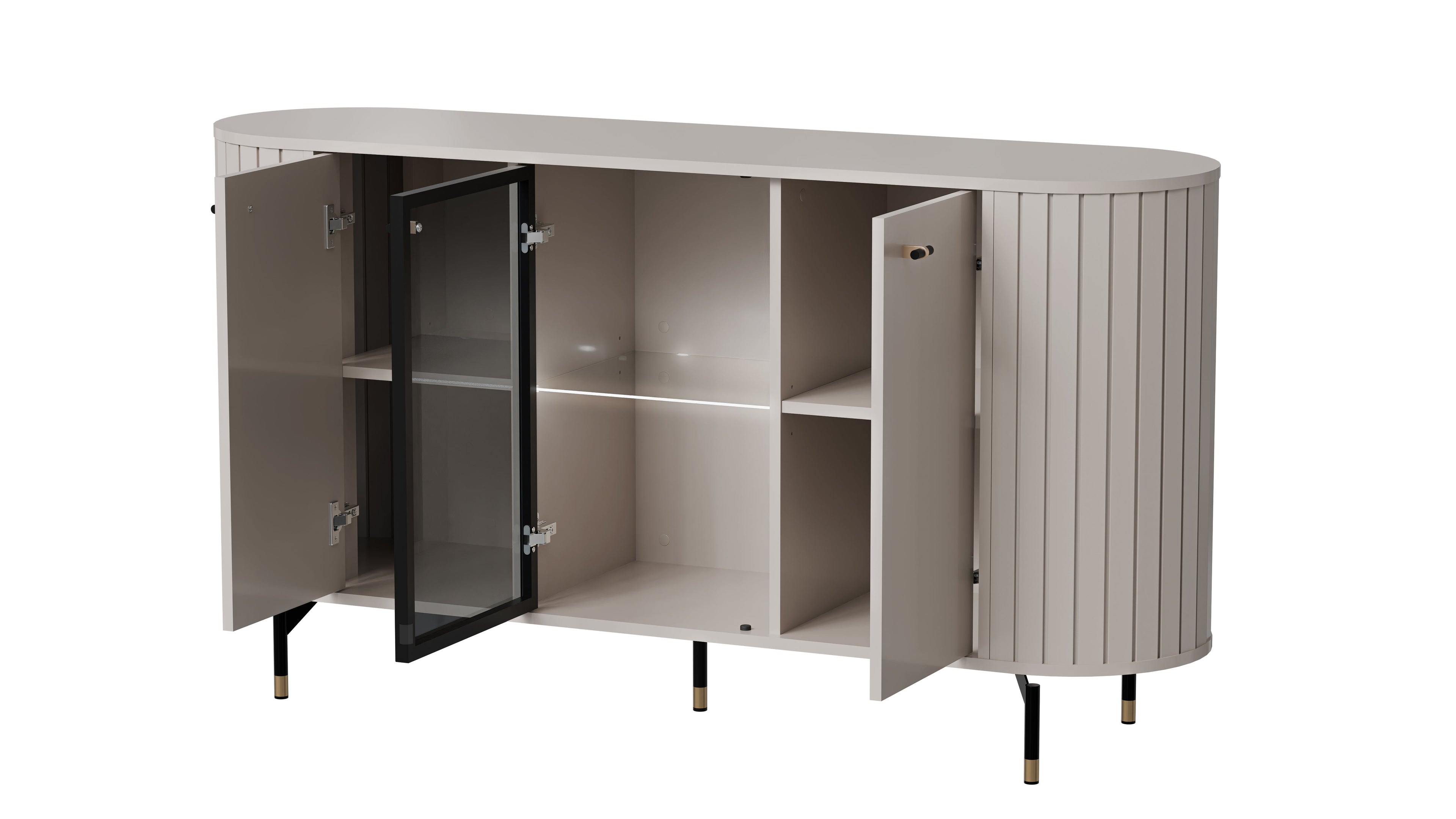 Libra 3 Door Sideboard with Glass W150cm