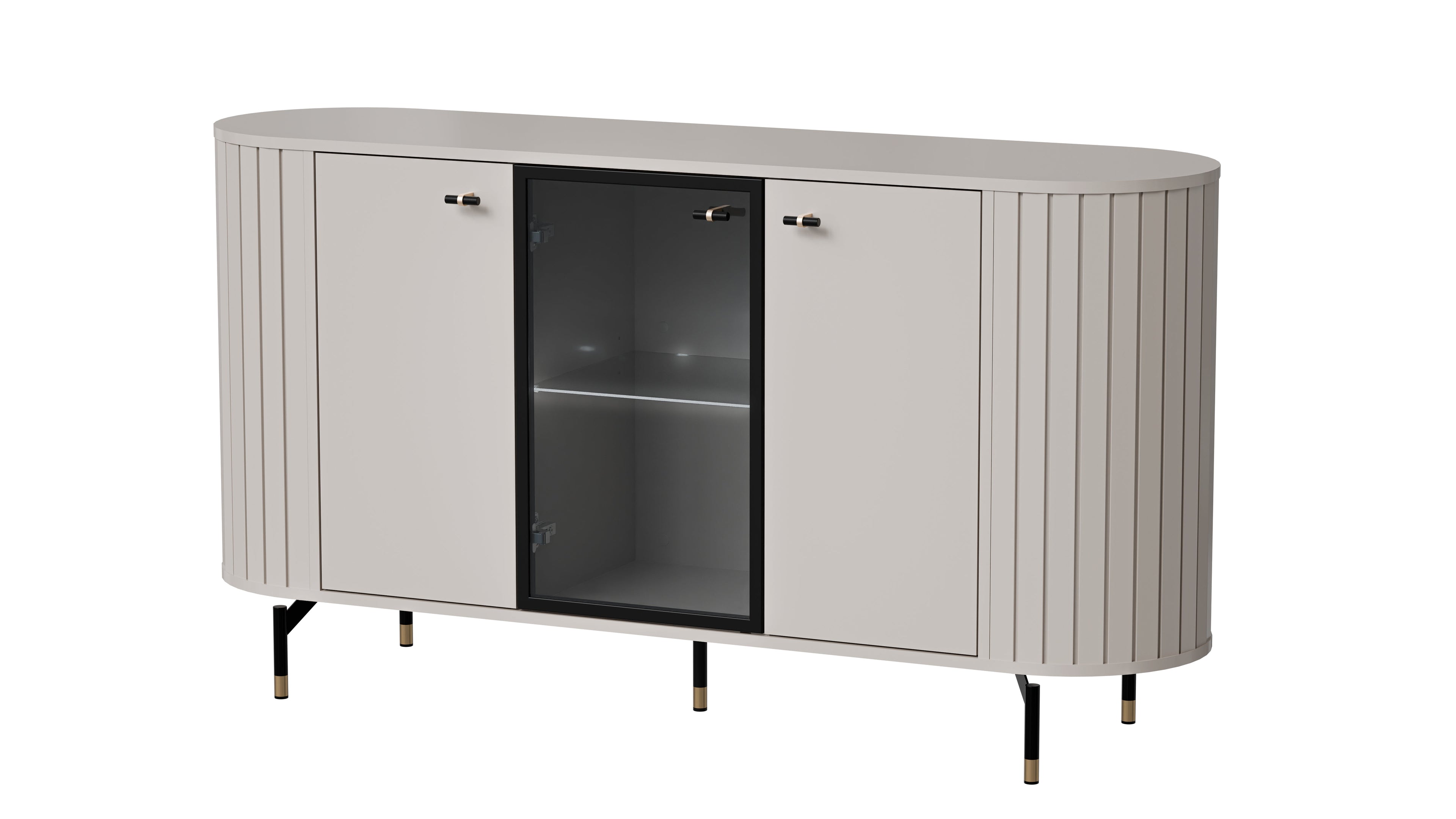 Libra 3 Door Sideboard with Glass W150cm