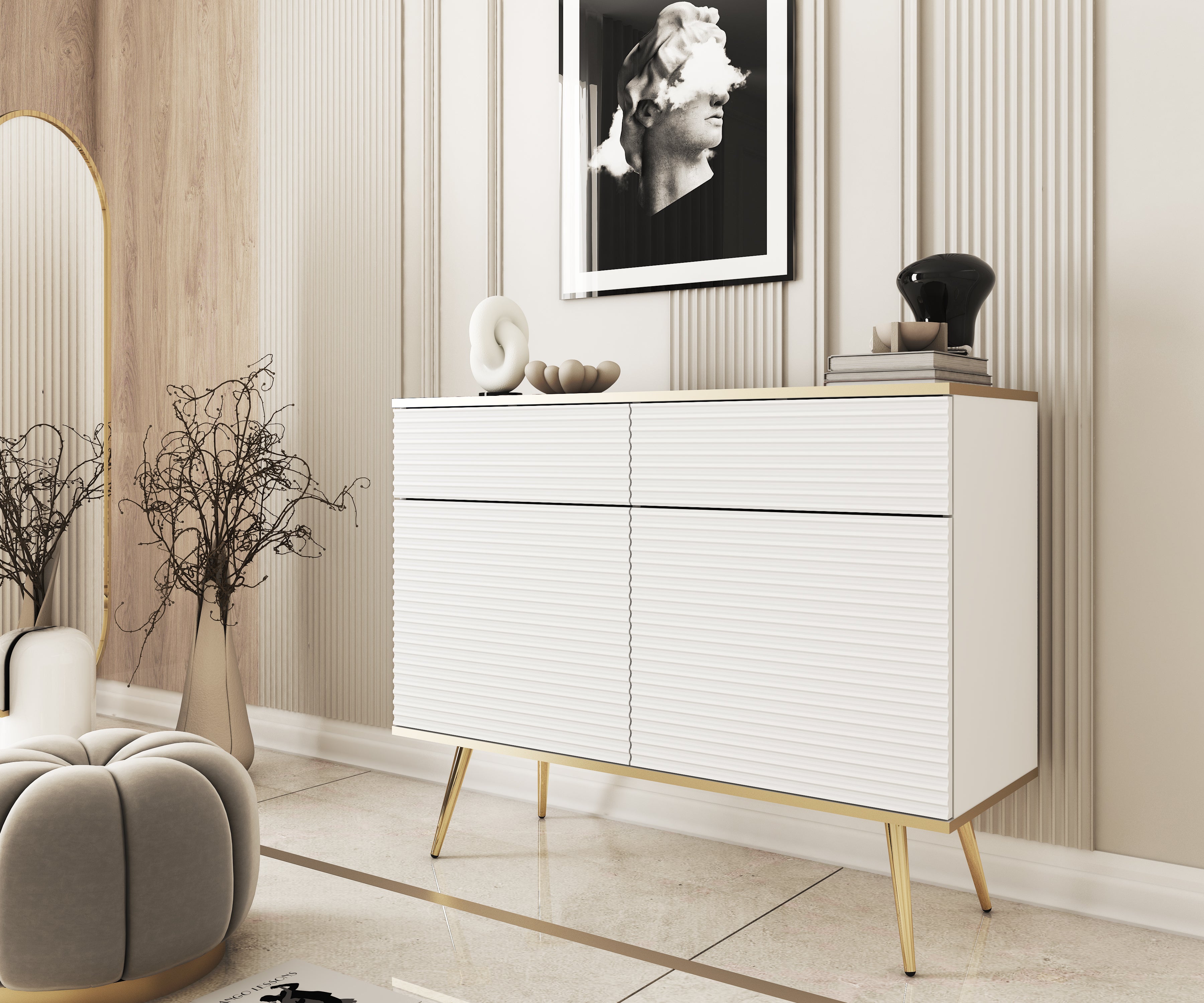 Ola Wave 2 Door 2 Drawer Sideboard W107cm