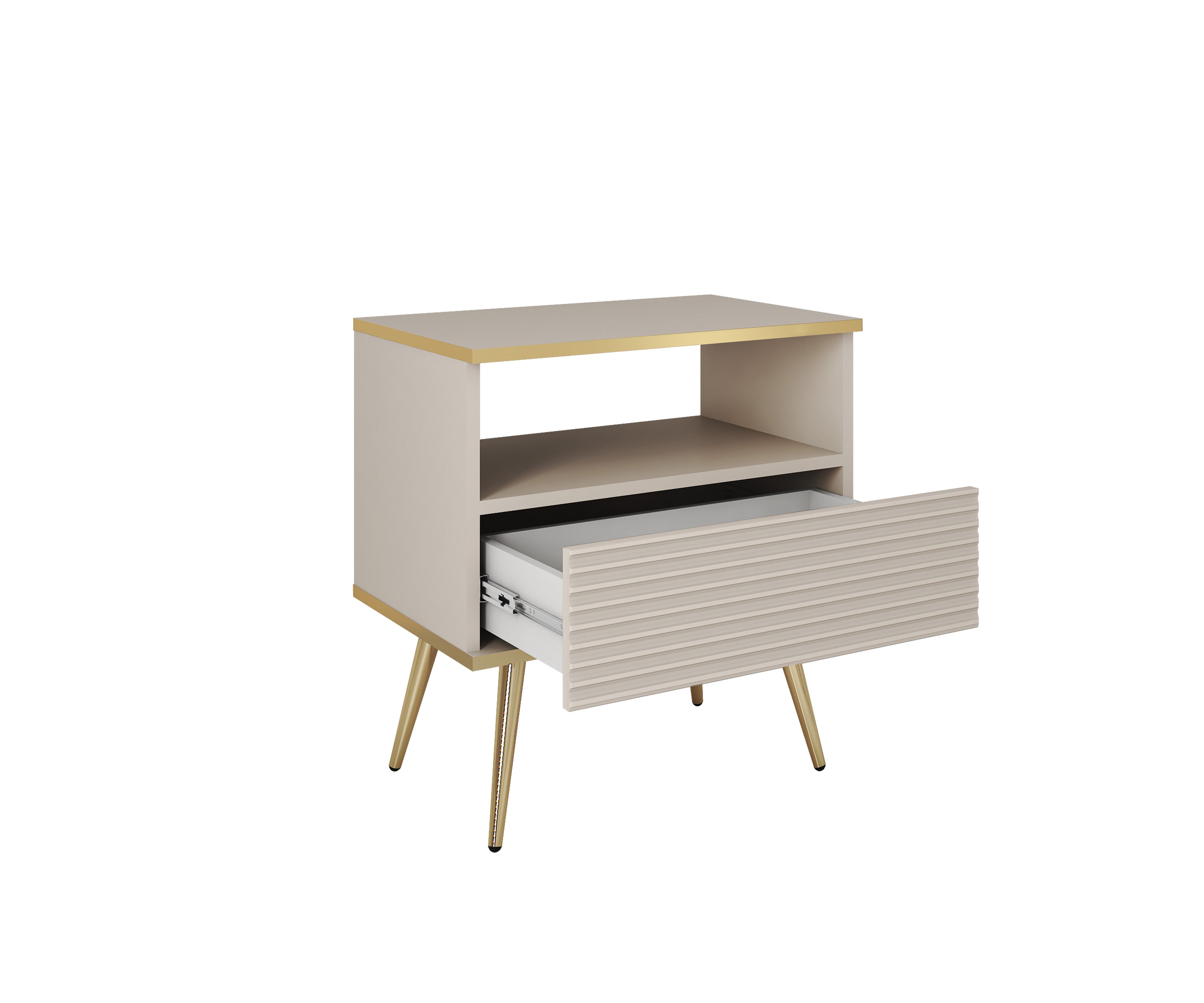Ola Wave Bedside Table / Small Cabinet W54cm