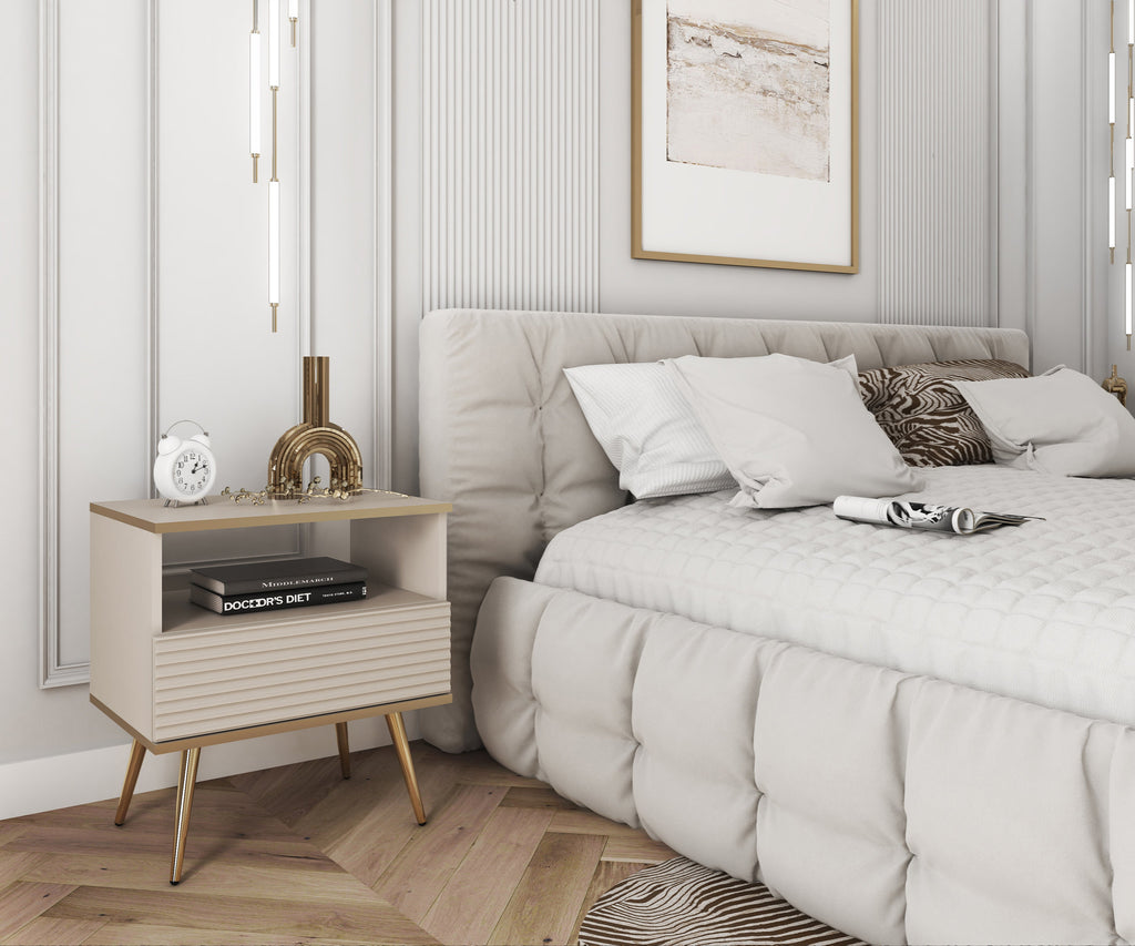 Ola Wave Bedside Table / Small Cabinet W54cm